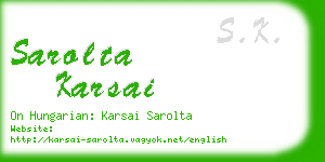 sarolta karsai business card